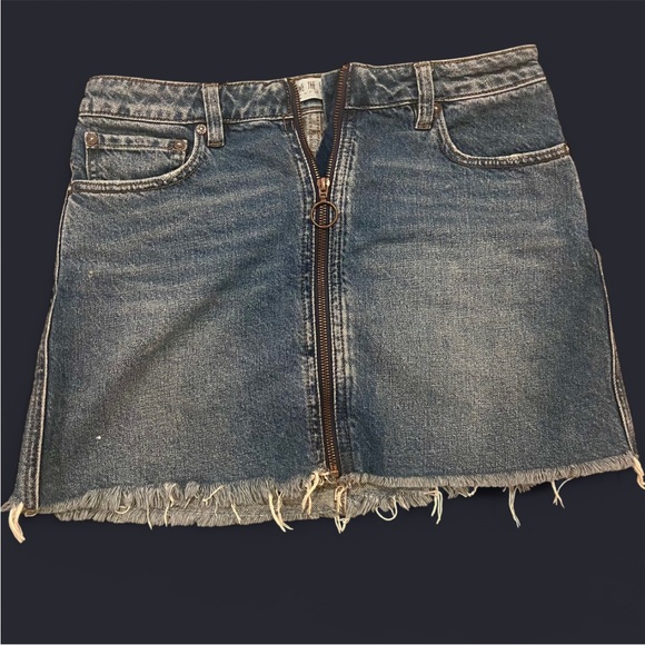 Free People Dresses & Skirts - Free People Blue Mini Skirt with Zipper